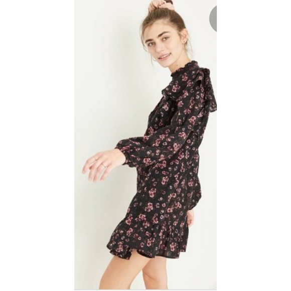 wild fable Dresses Nwt Wild Fable Floral Black Ruffle Dress Poshmark